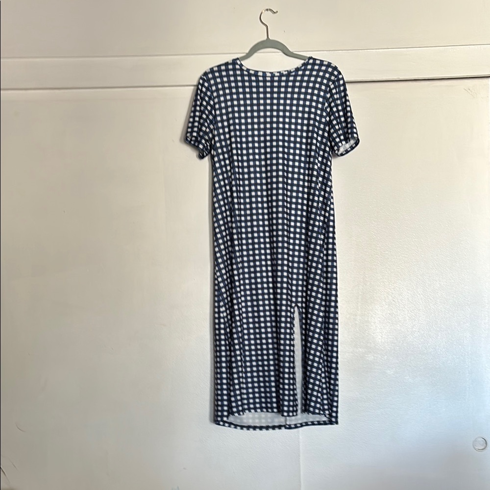 Urban Threads Navy and White Checkered Dress